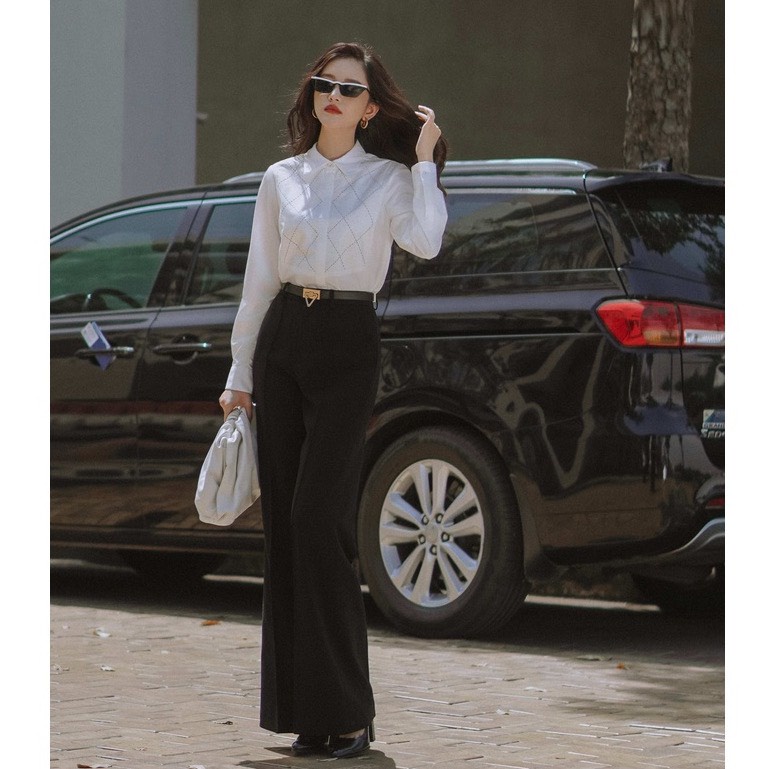 Quần suông ống rộng xếp ly HUONG BOUTIQUE HBQ102
