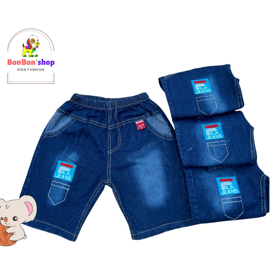 (Mẫu y hình, 18kg-25kg) Quần jean, bò lửng cho bé trai 5 tuổi, vải mềm không phai màu