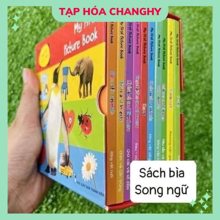 Bộ 10 Cuốn Song Ngữ Bìa Cứng Không Thấm Nước, Không Xé Được Giúp Bé Phát Triển Trí Tuệ – Tạp Hóa ChangHy