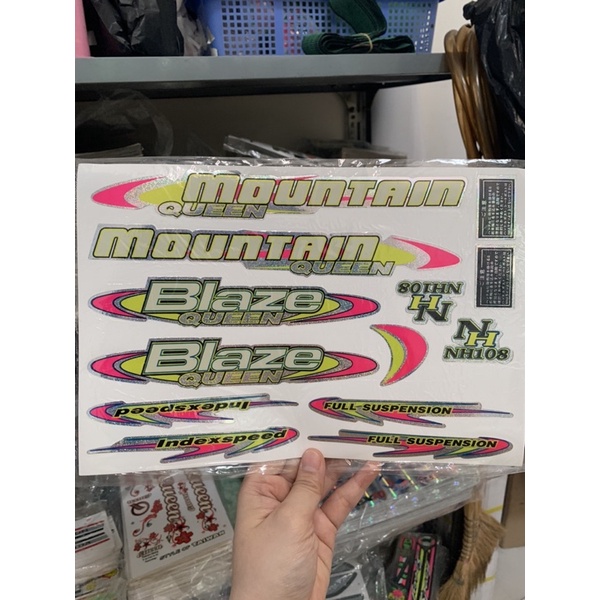 Bộ tem dán xe đạp Mountain Blaze Queen hàng nhập Thái Lan chất lượng cao dành riêng cho dòng xe đạp