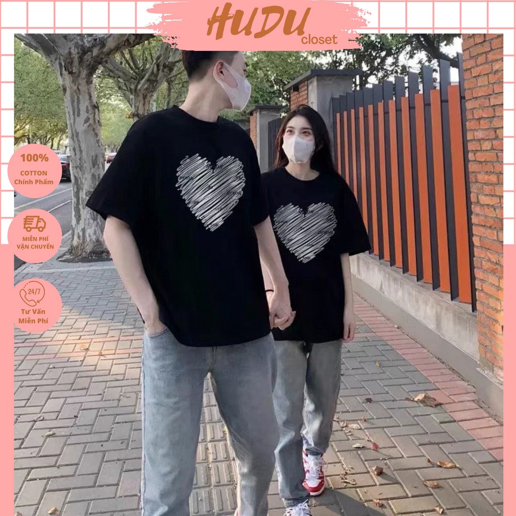 Áo Thun Đôi Nam Nữ 3158 Cotton Khô Form Rộng Unisex , Áo aphoong Cặp Đôi In Hình Trái Tym