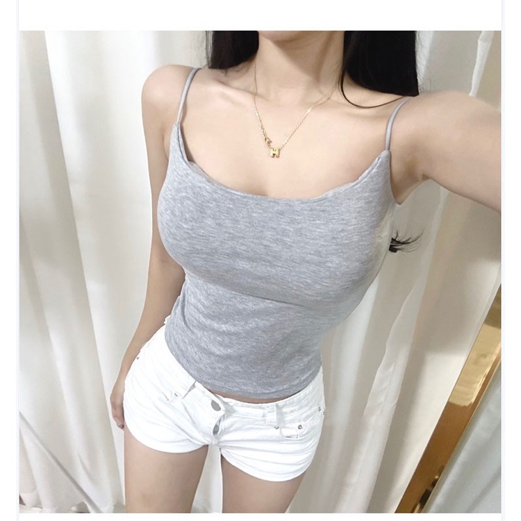 Cocory vn Áo Hai Dây Dáng Ôm Thiết Kế Đơn Giản Với 6 Màu Thời Trang Quyến Rũ Cho Nữ