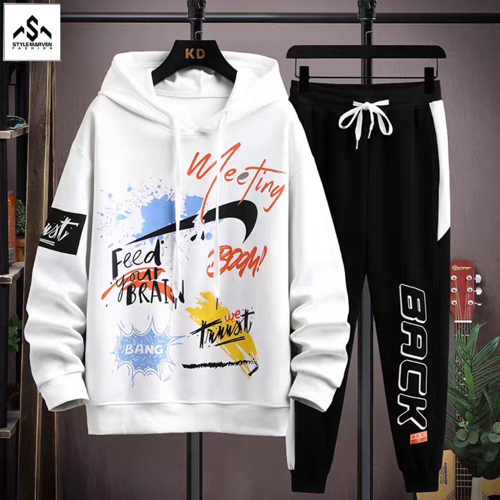 Đồ bộ nam STYLE MARVEN áo hoodies nỉ dài tay meeting và quần jogger thể thao - SET NAM 90000200