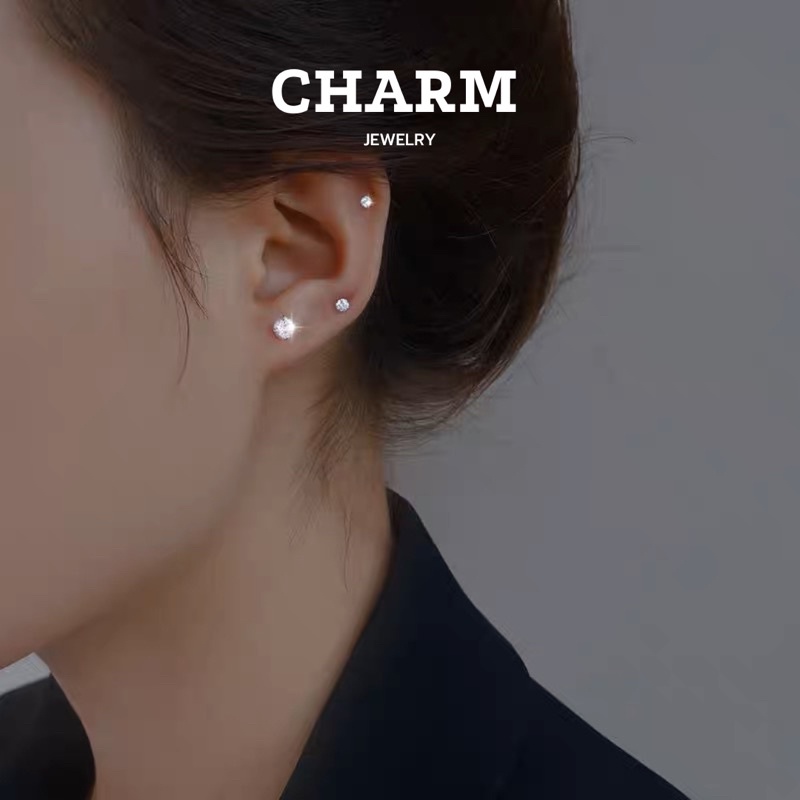 Khuyên Tai Đính Đá Zircon Basic