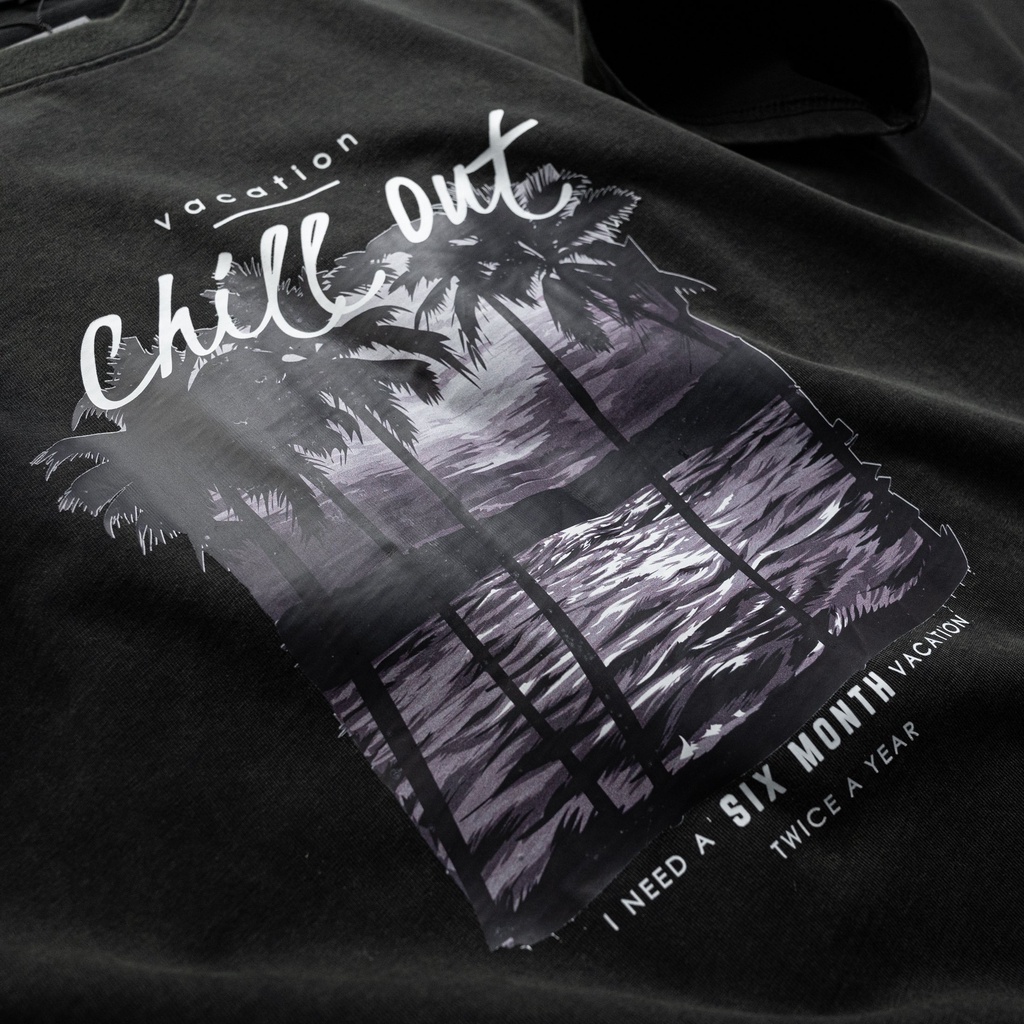 Áo thun thời trang nam, áo phông nam tay lỡ wash màu bụi cá, chất cotton dày mịn