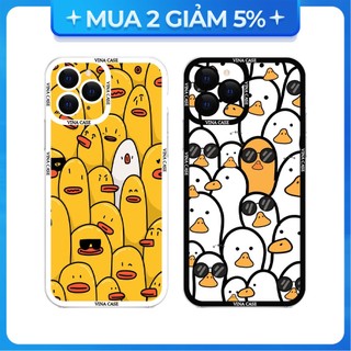 Ốp lưng dẻo trong iphone 6s/6 plus/7g/8g/x/....cạnh vuông viền camera hình vịt vàng