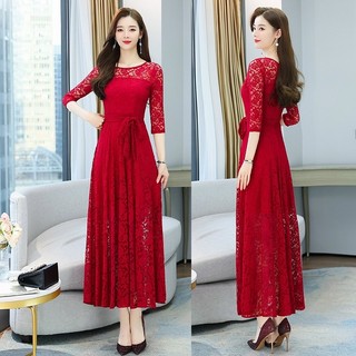 Đầm ren voan nữ cao cấp dáng dài mềm mại thanh lịch QCNP3582