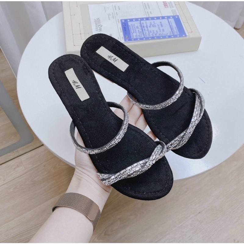 Dép xẹp si lụa cao cấp xoàn mũi bắt chéo,có bigsize 35-43