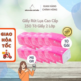 [Quét Mã QR Chính Hãng] COMBO 10 Khăn Giấy Rút Lụa Bless You À La Vie 250 Tờ 2 Lớp Cao Cấp Tiết Kiệm cho Gia Đình