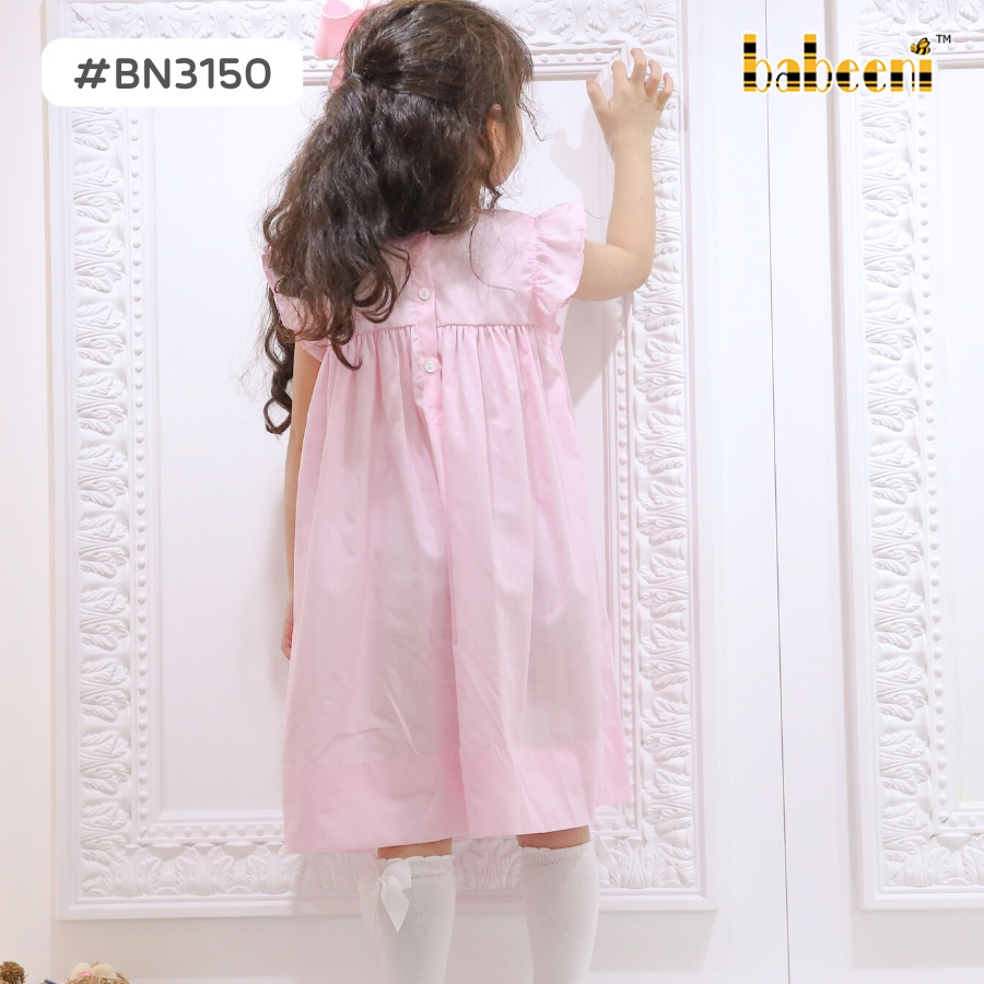 Váy đầm công chúa thêu tay hồng cao cấp BABEENI dành cho bé gái- BN3150