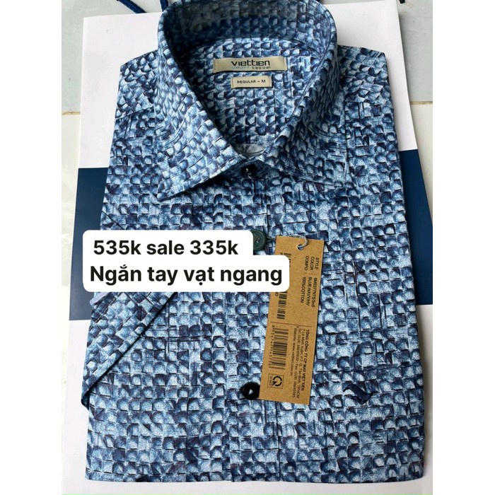 Áo sơ mi việt tiến vạt ngang giá mác 535k sale 335k