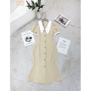 Đầm váy đuôi cá có cổ Hàn hiệu Mijio
