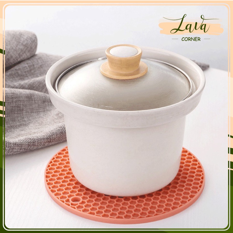 Lót nồi silicon chống trơn trượt đa năng phong cách Bắc Âu hình tròn