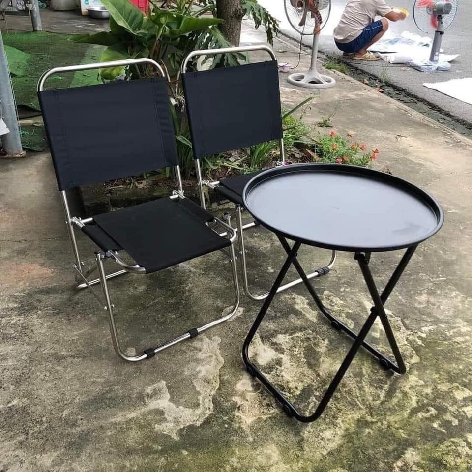 Ghế Xếp Inox Vải Dù Cho Quán Trà Chanh, Cafe, Via hè, Câu Cá