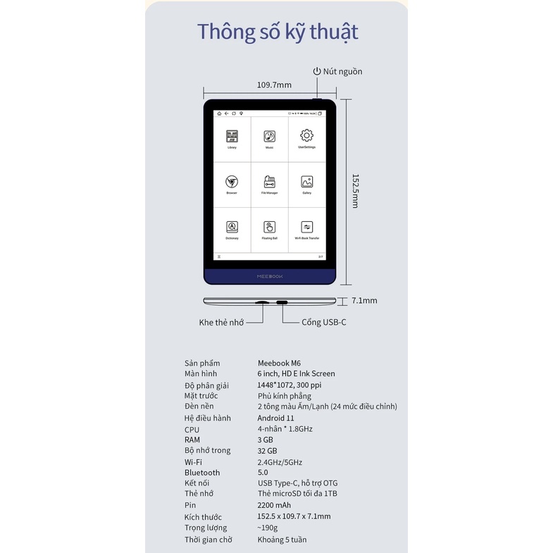 Máy đọc sách Meebook M6, Mới Nguyên Seal | BigBuy360 - bigbuy360.vn