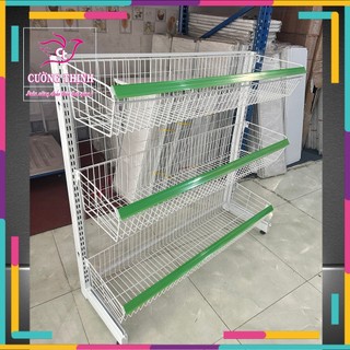 Kệ đơn giỏ mỳ siêu thị, cao 1m5 x dài 1m2 x 3 giỏ