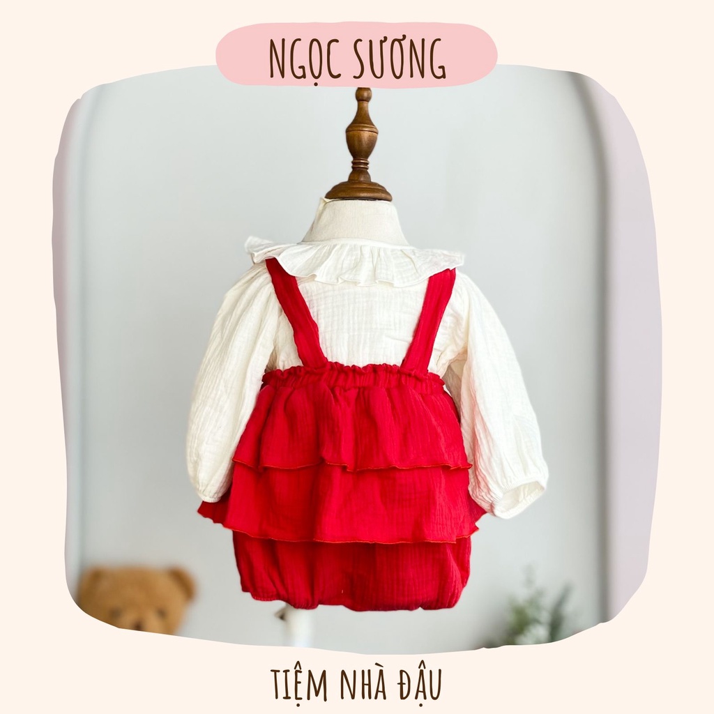[Tiệm nhà Đậu] Ngọc Sương - set romper bé gái kèm áo