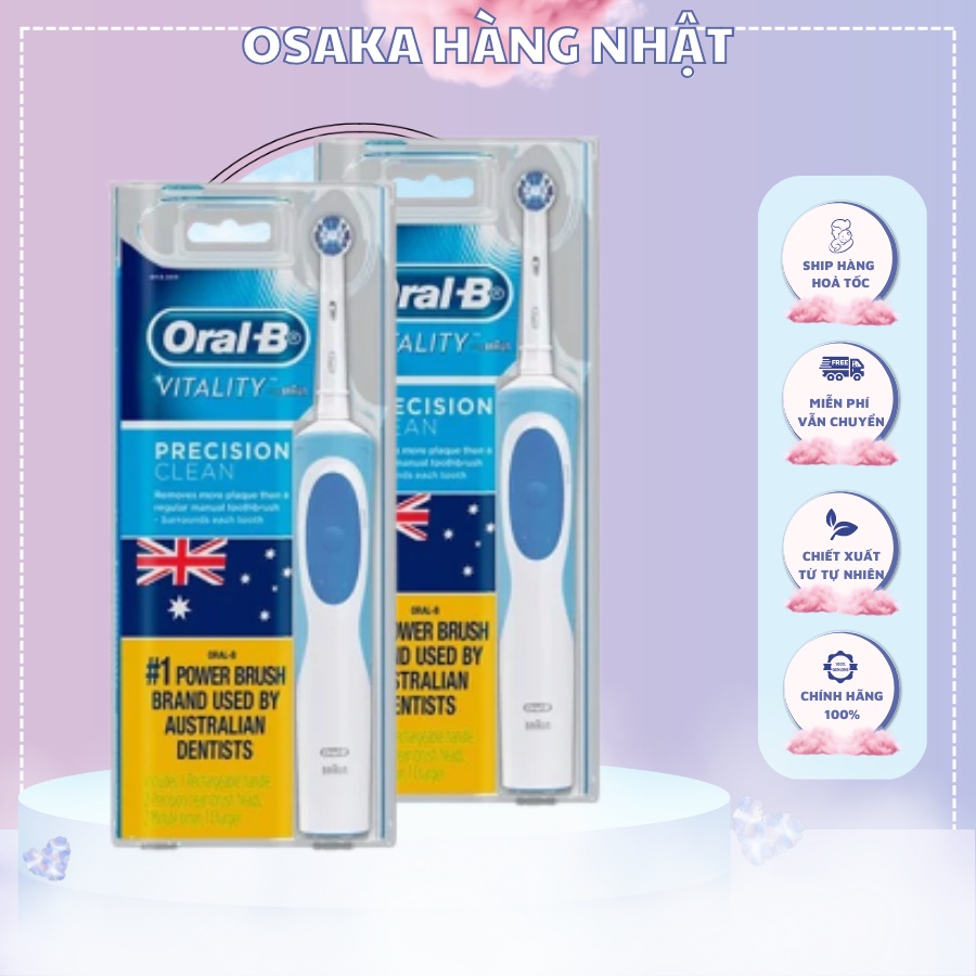 Bàn Chải Điện ORAL-B Vitavily Braun Percicion Clean (Tặng kèm set 4 Đầu Bàn Chải)