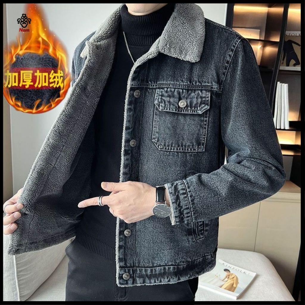 Chất lượng cao Áo Thun nam In Chữ O kho C nam L t L Ng C U Cá Tính#Áo Khoác Denim Lót Lông Cừu Dày Dặn Dáng Ôm Thời Trang Mùa Đông Hàng Mới 2023 Dành Cho Người Lớn Tuổi 39; s