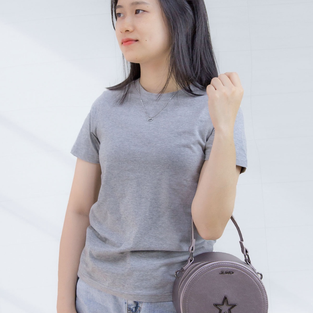 Áo thun nữ TOLI cổ tròn tay ngắn, dáng ôm nhẹ, vải Cotton co dãn mềm mịn, màu trơn, hàng chính hãng cao cấp [Tr-25B]