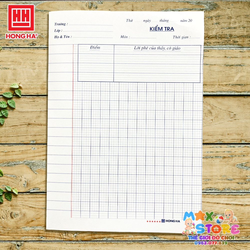 Túi 15 Tờ Đôi Giấy Kiểm Tra Ô Ly Vuông Cấp 1