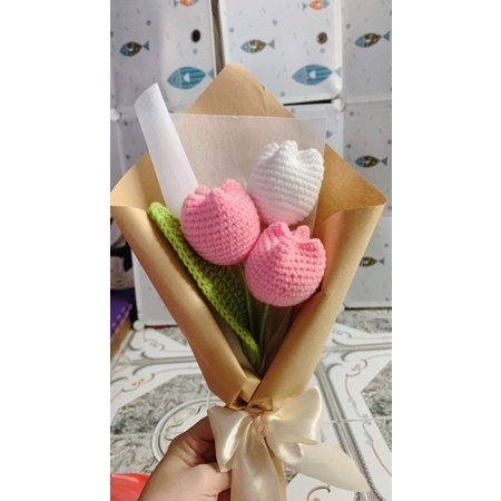 Hoa đan len handmade