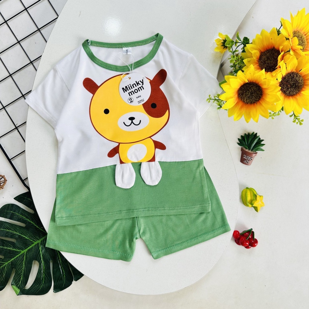 Đồ bộ bé gái , đồ bộ bé trai cộc tay thun lạnh cho bé từ 5kg đến 15kg - JKIDSVN