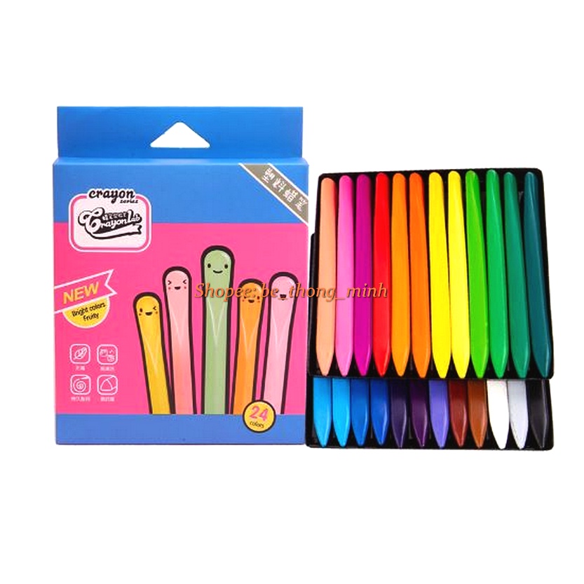 Bộ 6 / 12 / 24 / 36 Bút Sáp Vẽ Màu Có Thể Rửa Sạch - bút  tam giác cho bé cầm đúng cách