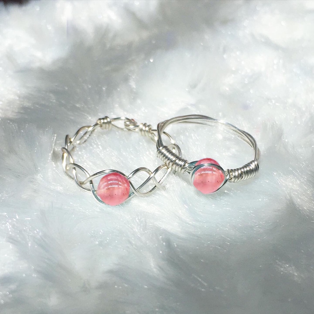 Nhẫn đá Strawberry Quartz