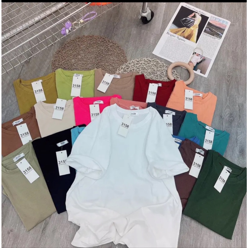 Áo phông trơn nam nữ thun nhiều màu basic tee form unisex ulzzang cá tính cổ tròn chất thun dày dặn