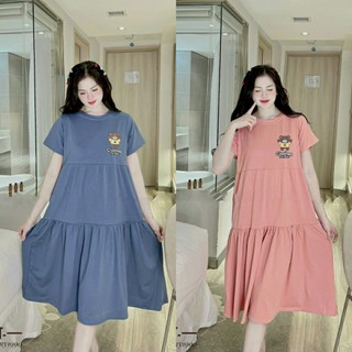 Váy Bầu Mùa Hè 2023 Dambauxinh-L1136 Đầm bầu thiết kế công sở chất thun cotton