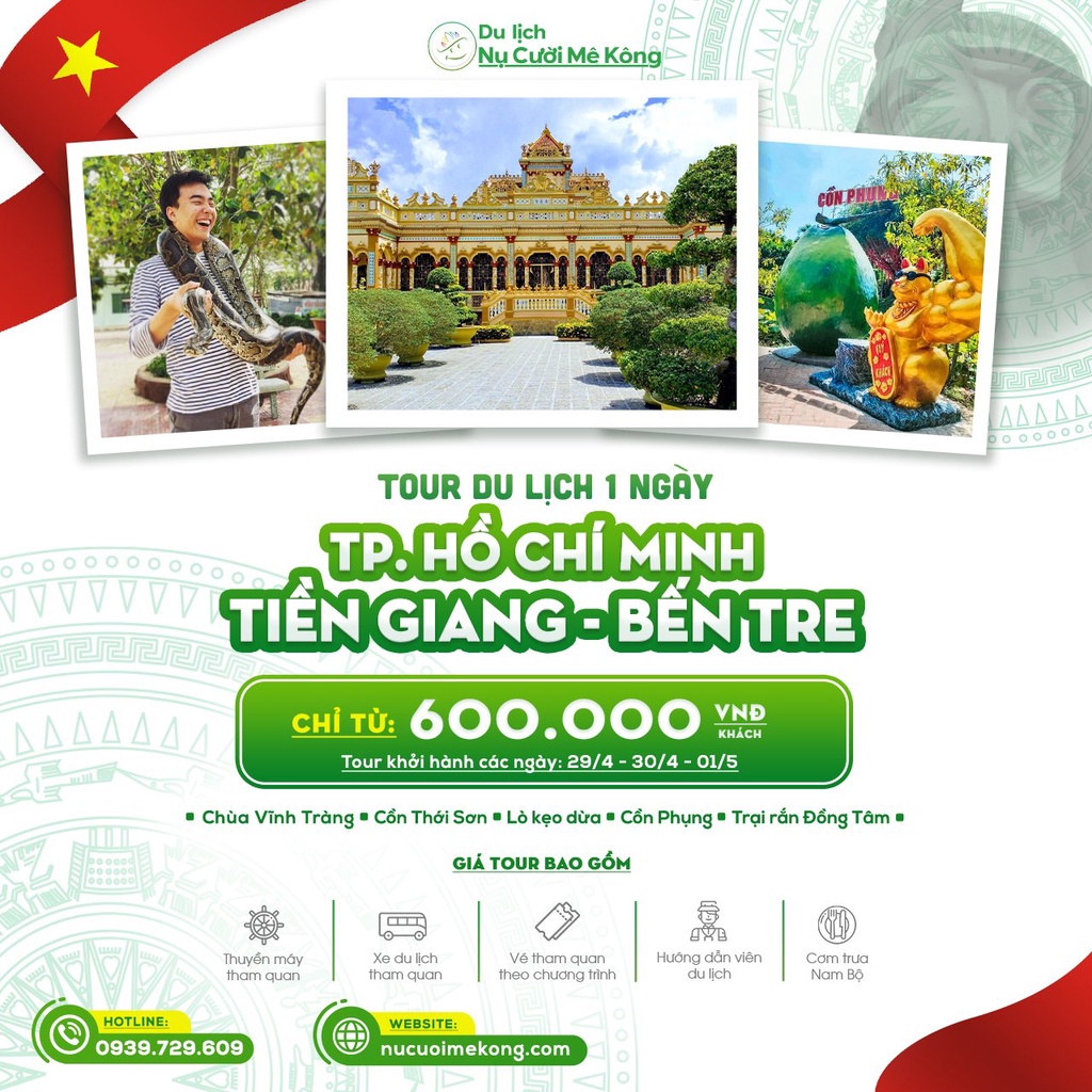 Tour Sài Gòn – Tiền Giang – Bến Tre 1 ngày