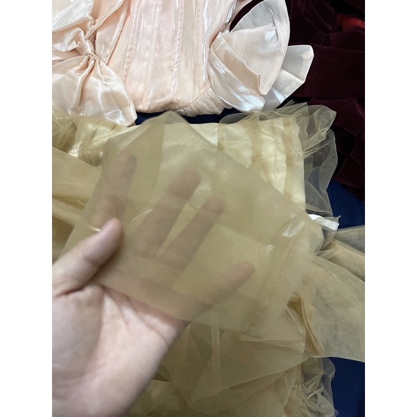 ĐẦM VOAN DÀI TAY NÂU