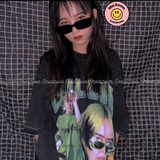Áo thun wash form rộng tay lỡ by min- in hình billie eilish