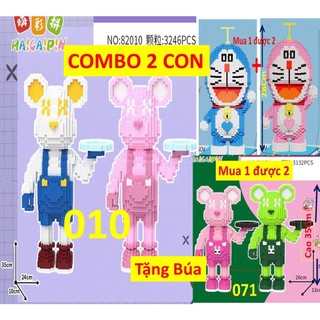 Lego to 2 Trong 1 Mô Hình Gấu Đôi tặng kèm búa Bearbrick cỡ lớn Lego 35cm