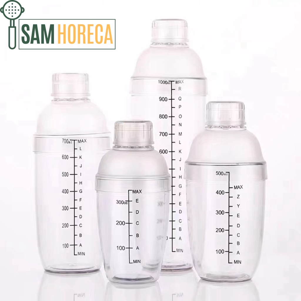 Bình Lắc Shaker Pha Chế Nhựa Chia Vạch Đen Hàng Cao Cấp   - Sam Horeca