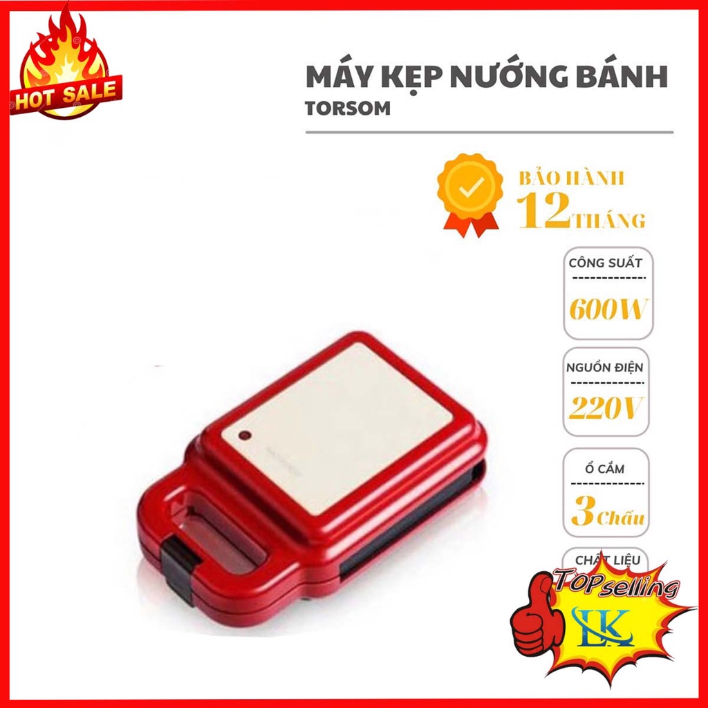 Máy Kẹp Bánh Mì Torsom, Làm Bánh Waffle, Sandwich, Máy Nướng Bánh Máy Làm Bánh Cho Bé