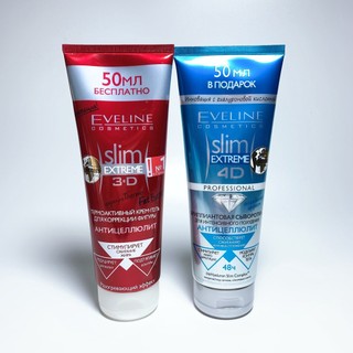 Kem tan mỡ Slim Extreme 3D - 4D Eveline Tuýp 250ml