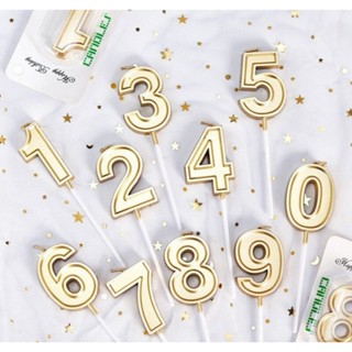 Nến Số Sinh Nhật Nhũ Vàng Cao 4.8Cm Rộng 2.2Cm  - Phụ Kiện Bánh Kem - Trang Trí Bánh Kem Sinh Nhật