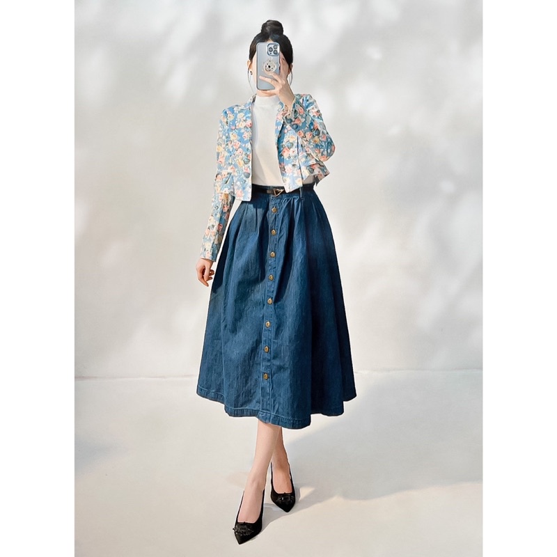 Vest blazer croptop hoa hồng pastel