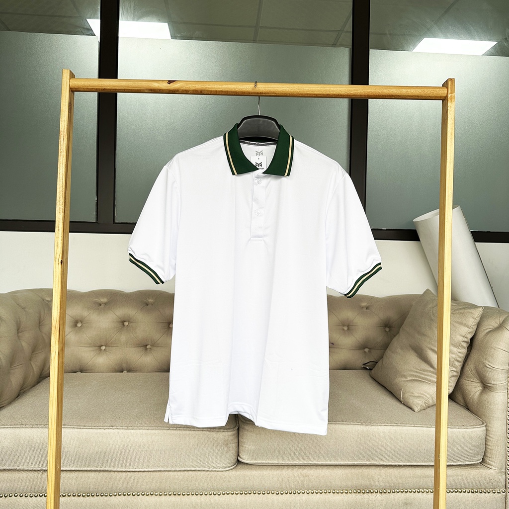 Áo Polo Big Size Nam 85-130KG, Áo thun nam có cổ bo xanh vải cá sấu poly chuẩn form