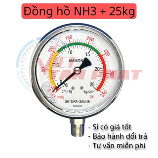 Đồng hồ đo áp NH3 Amoniac Cao Thấp áp hiệu Satora Holland