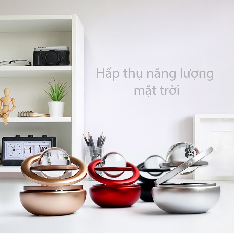 Sáp Thơm Ô Tô, Vòng Xoay Vô Cực, Nước Hoa Khửi Mùi Cao Cấp Gắn Taplo Tự Quay Bằng Năng Lượng Mặt Trời