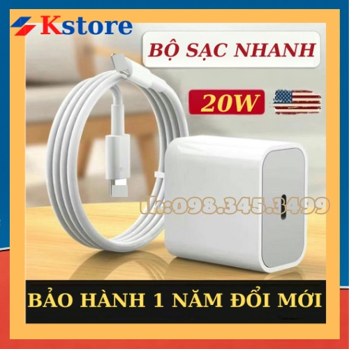 Bộ Sạc Nhanh 20W, bảo hành 12 tháng lỗi đổi mới 1 đổi 1