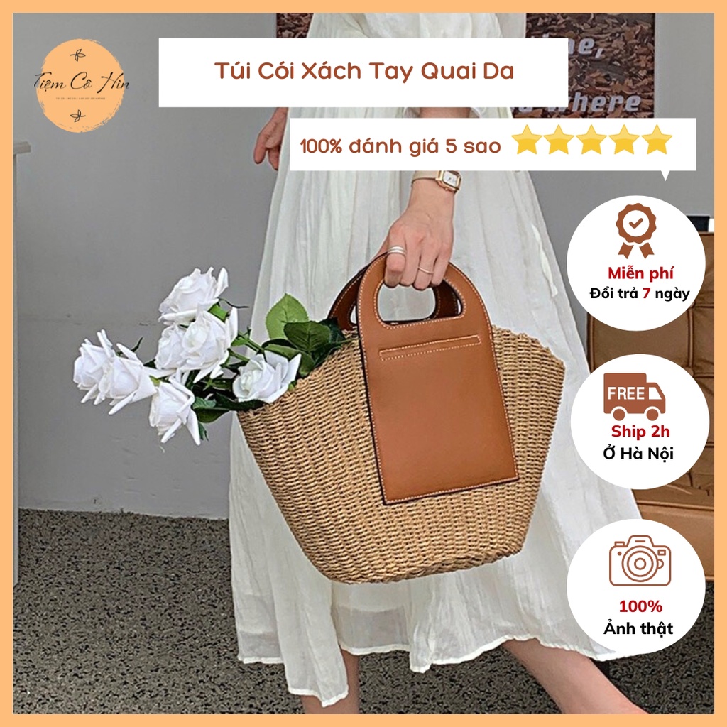 Túi Cói Xách Tay Vintage Tiệm Cô Hìn Đi Du Lịch Ship 2H Đóng Thùng Không Lo Hỏng Lỗi 1 Đổi 1