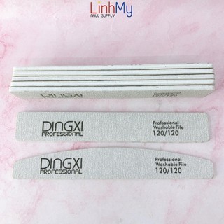 Dũa móng tay dingxi xám độ nhám 120/120 - dũa móng gel móng thật