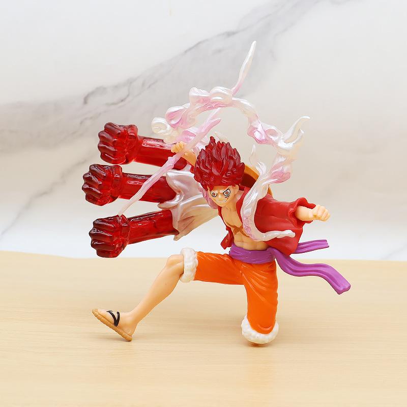 Mô hình Luffy One Piece gear 5 – đảo hải tặc - nika 2 màu trắng đỏ có vũ khí cầm tay cao 21cm - hiệu ứng đặc biệt