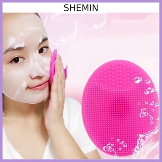 Miếng rửa mặt silicon gai mềm mại hình oval SHEMIN