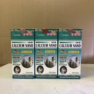 Combo 3 hộp - liquid calcium nano giúp bổ sung canxi, chống còi xương, loãng xương - hộp 100 viên chính hãng
