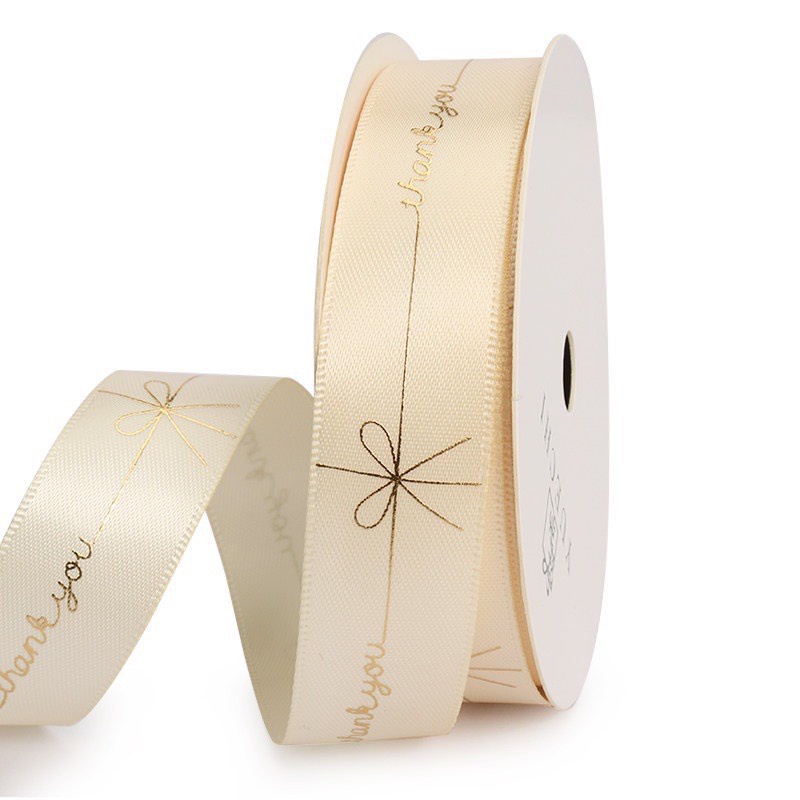 ❤️❤️Ruy Băng Màu In Chữ "Thank You" 2.5Cm Dài 47m Đóng Gói Quà Tặng